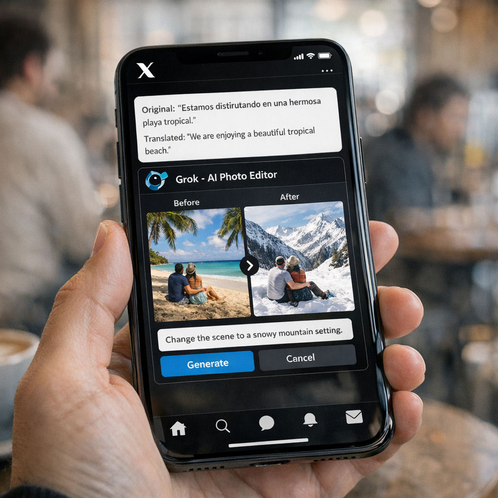 X把“看懂世界”和“修图造梦”塞进同一个按钮：Grok 正在重写社交平台的基本体验
