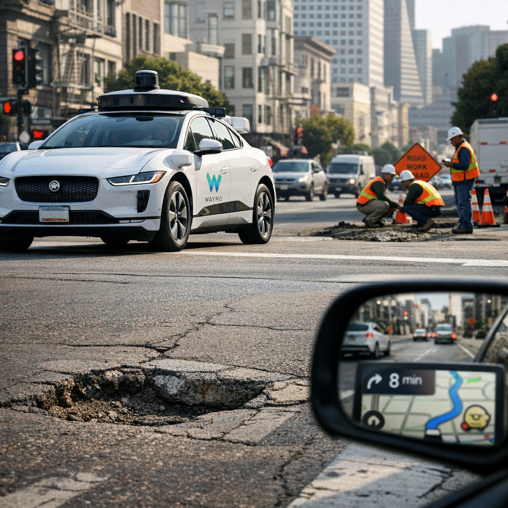 Waymo开始“顺手修路”：自动驾驶出租车盯上坑洞，Waze和城市管理都想要这份数据