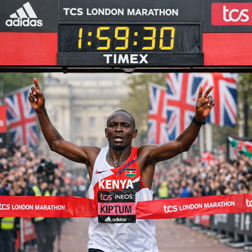 萨韦1小时59分30秒赢下伦敦马拉松：正式比赛破2，马拉松纪录换了标尺