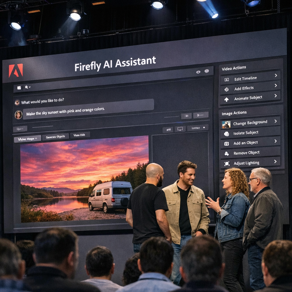 Adobe想让你“用嘴修图”：Firefly AI助手来了，创意软件正在变成会干活的同事
