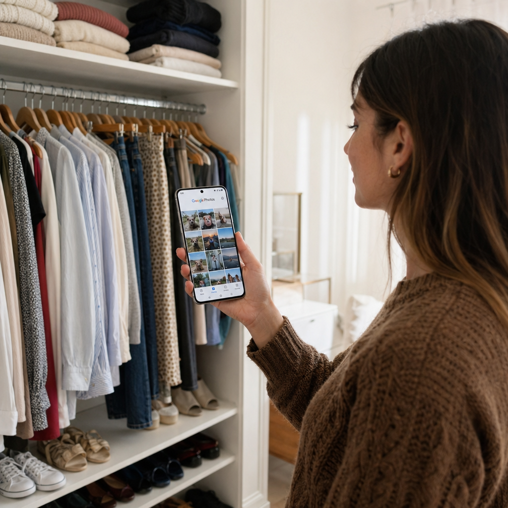Google Photos 的 AI 试衣功能：这次试的是你衣柜里的旧衣服