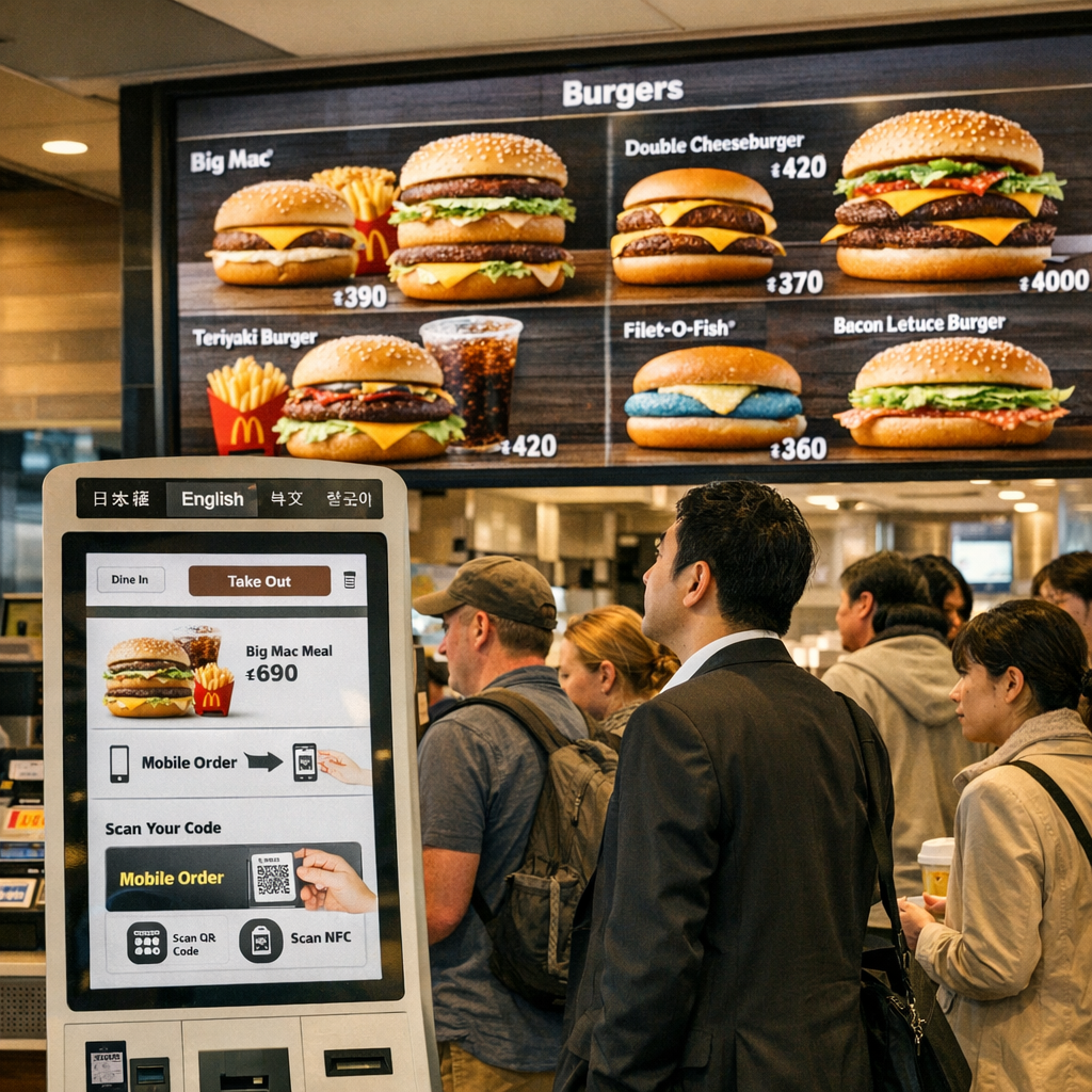 日本麦当劳把菜单做成“国际化产品”：一页英文汉堡单，藏着餐饮数字化的下一步