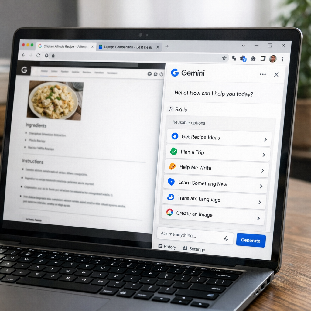 Google把“提示词收藏夹”塞进Chrome：Gemini开始从聊天工具变成浏览器里的快捷动作