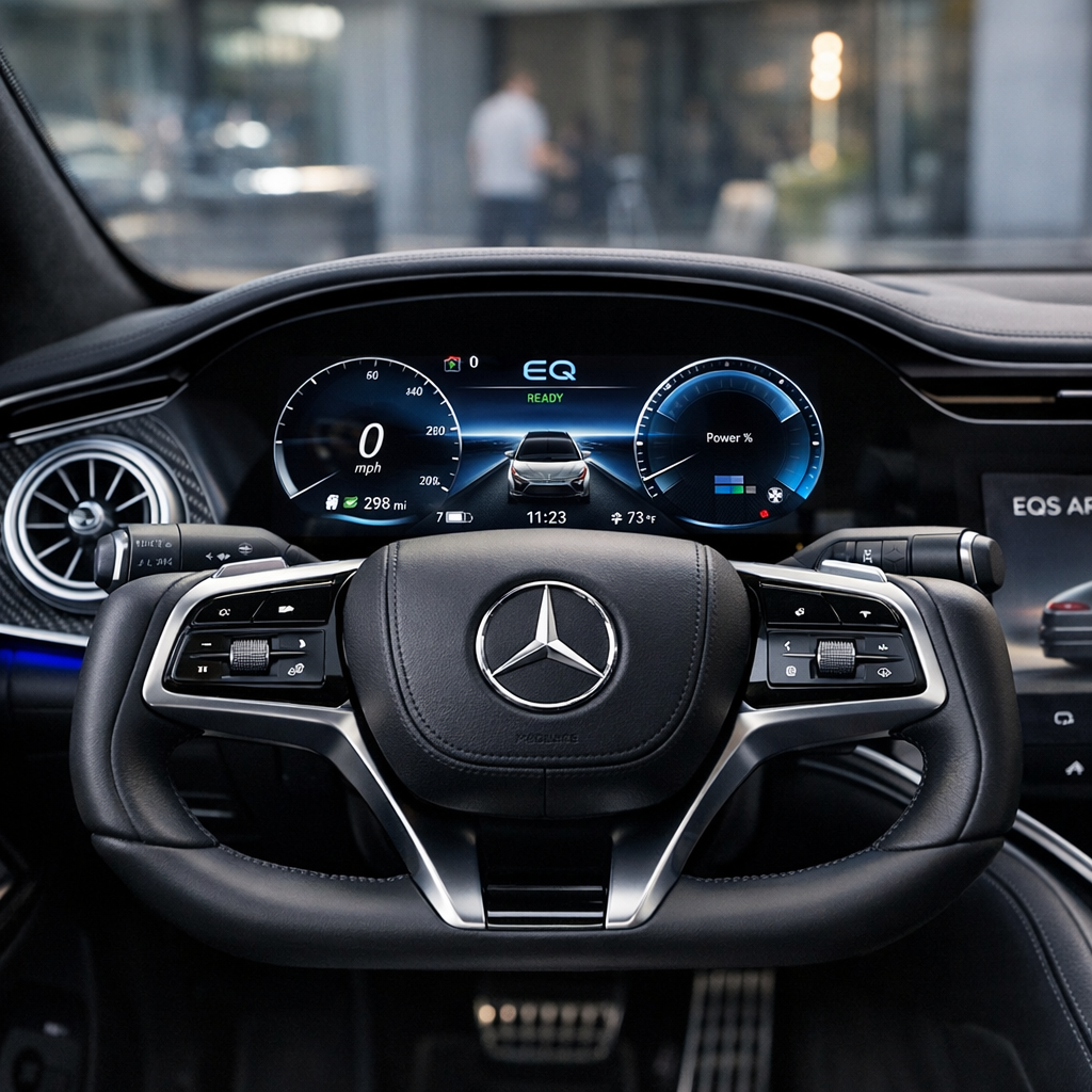 奔驰把方向盘“剪了一刀”：EQS上车线控转向，豪华车开始认真重写驾驶这件事