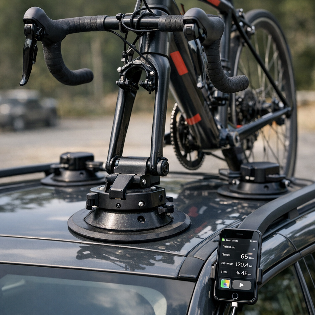 把自行车“吸”在车顶上：老牌车架厂商给吸盘装上蓝牙，靠谱吗？