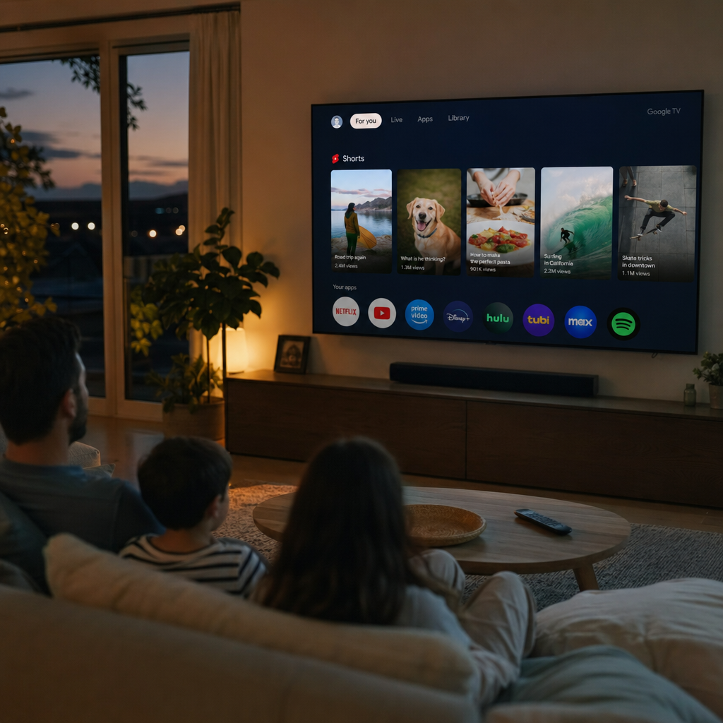 Google TV 把 Gemini 和 Shorts 都塞进客厅：电视开始不安静了