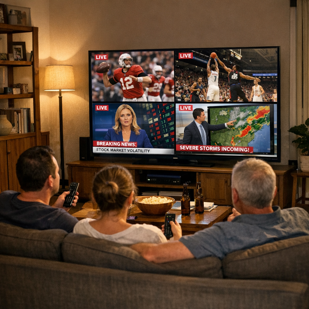 YouTube TV 多画面放开自定义：关键不是分屏，而是谁来选频道