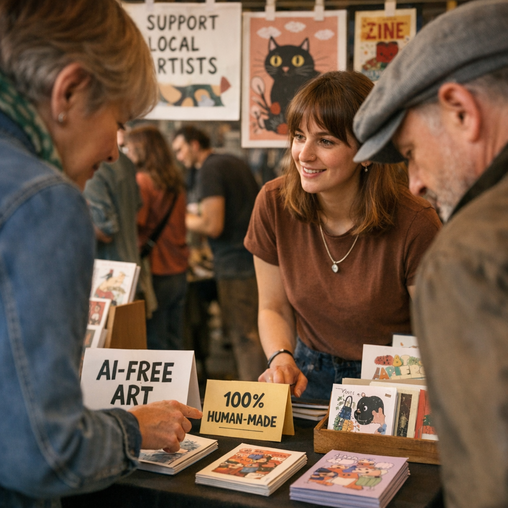 当“非 AI 作品”也要自证清白：人类创作者，正在争夺一枚新标签