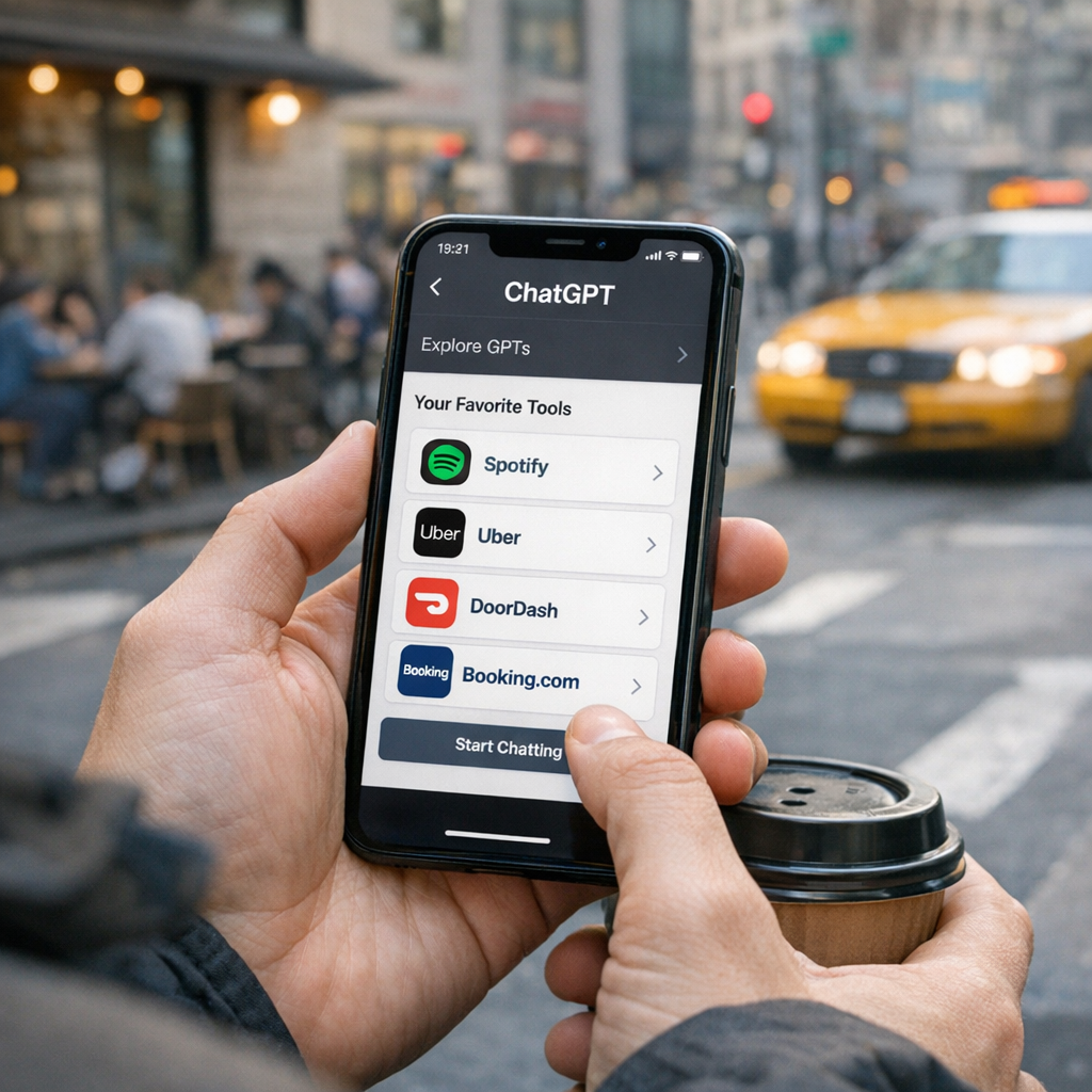 ChatGPT 不只会聊天了：OpenAI把外卖、打车、订酒店都塞进对话框，超级入口野心越来越明显