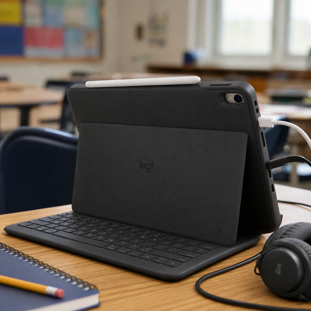 罗技给 iPad 键盘壳多塞了一个 USB-C，苹果的轻办公短板藏不住了