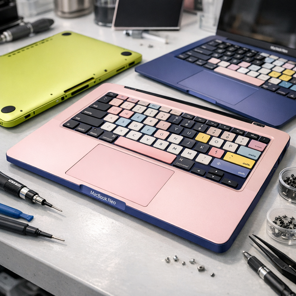 苹果把 MacBook Neo 变成了“拼色玩具”，这次可维修性终于不只是口号