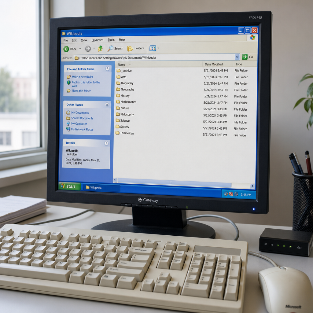 把维基百科装进 Windows XP 文件夹,Wikipedia File Explorer 好玩但不该被神化