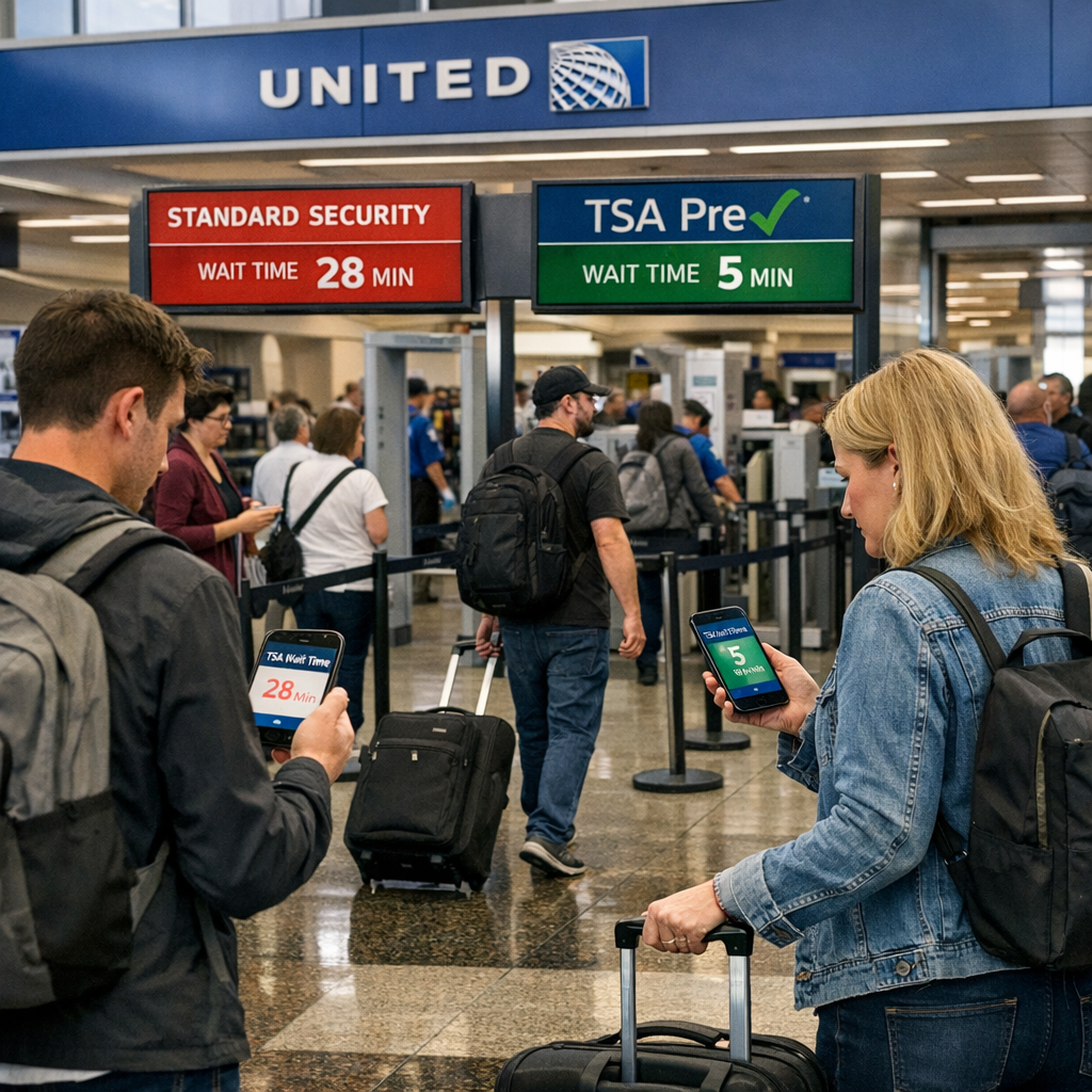 机场安检也开始“可视化”了：美联航把 TSA 排队时间塞进 App，真正想做的是旅客的总控台