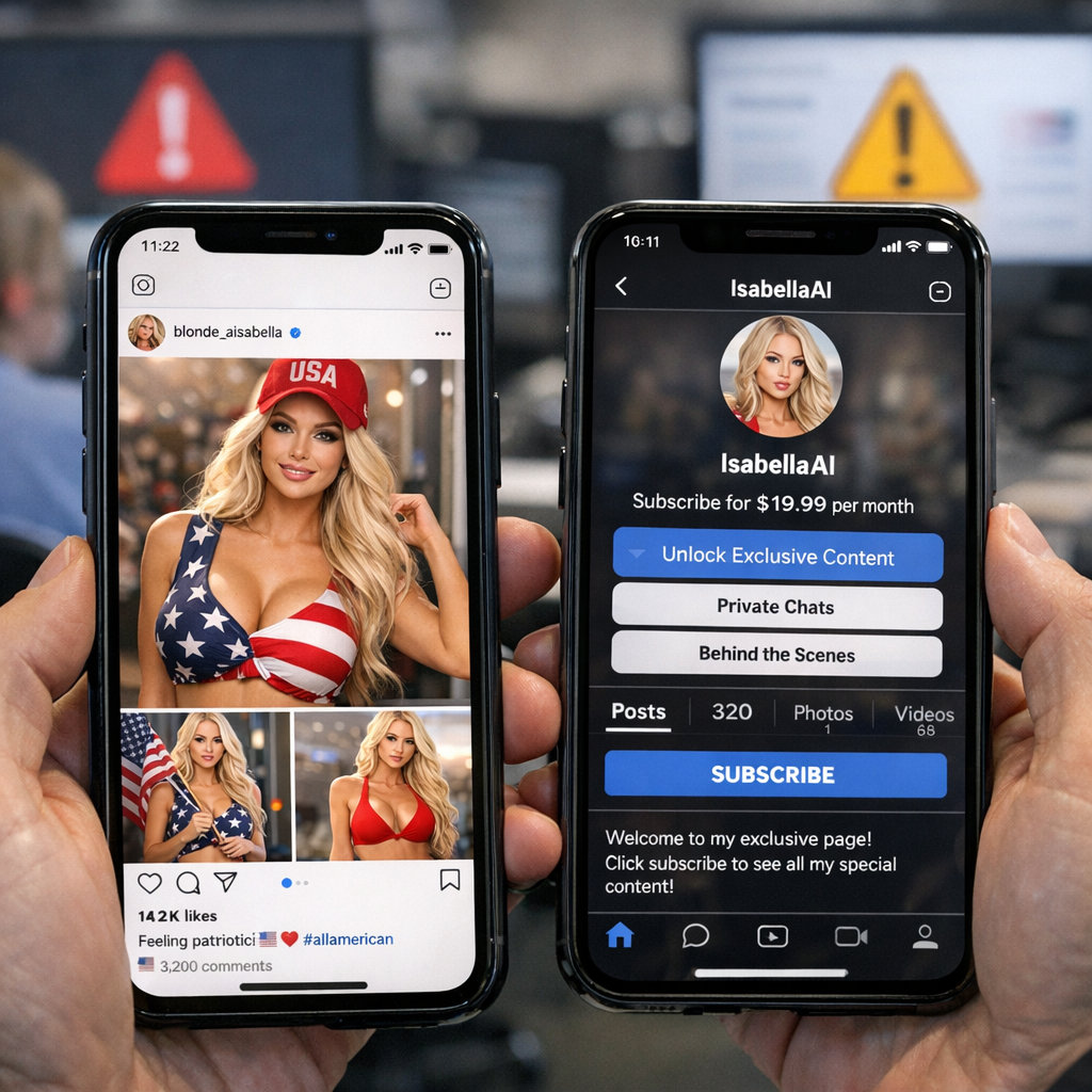 AI“金发MAGA护士”在社媒卖软色情赚到钱，暴露的是平台治理的空档