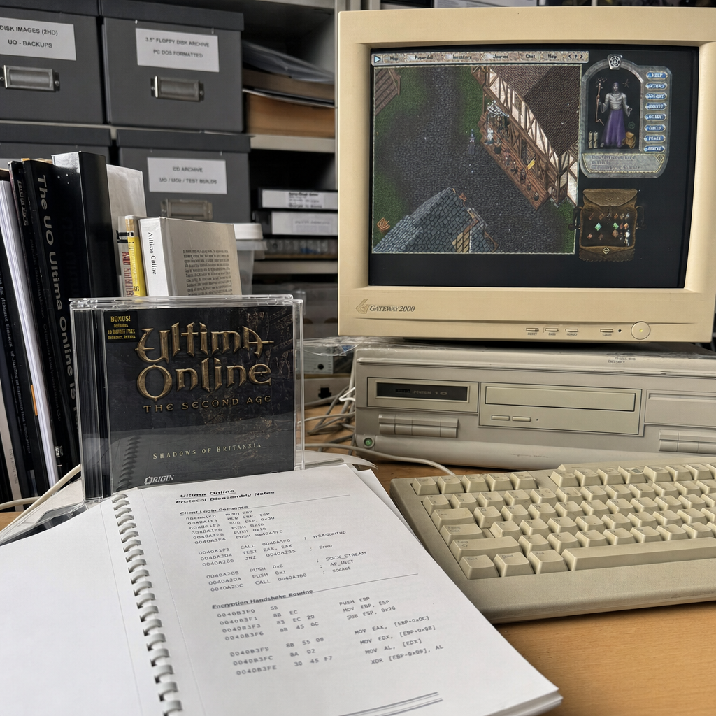 《Ultima Online》1998 演示服务器被逆向：5000 个函数背后的 MMORPG 代码考古