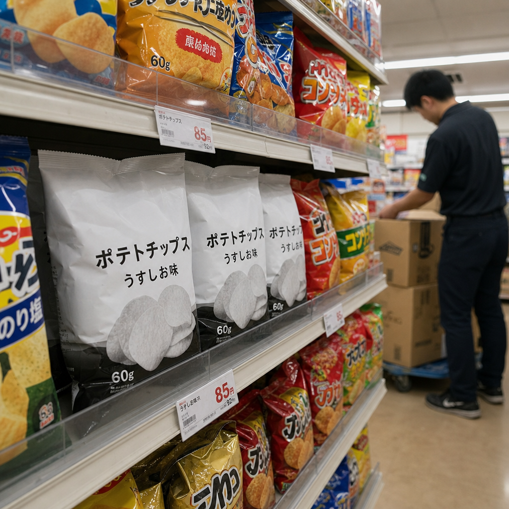 Calbee薯片改黑白包装：日本石脑油短缺已传到货架前