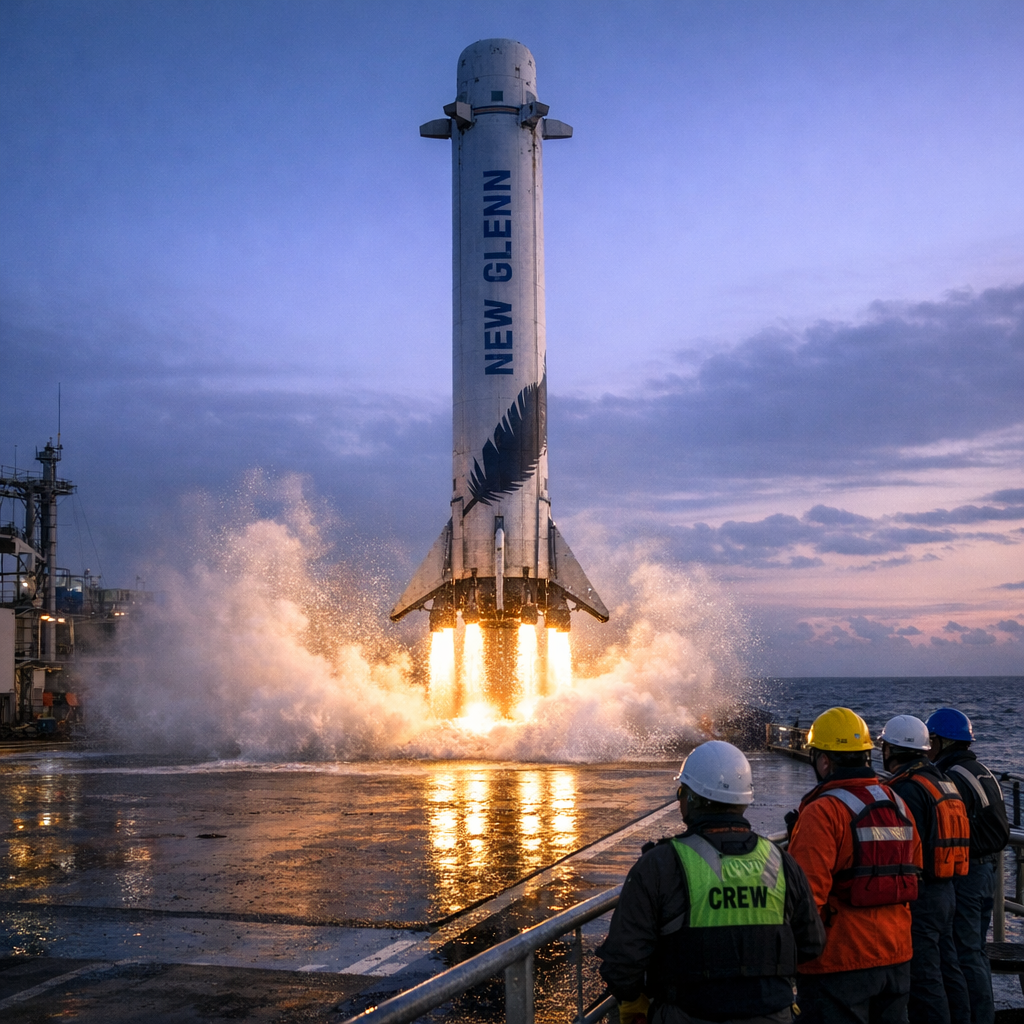 蓝色起源把“新格伦”真正飞成了可复用火箭，但离撼动 SpaceX 还差几步
